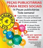 14 DE PEÇAS PUBLICITÁRIAS PERSONALISADAS PARA REDES SOCIAIS RENOVADAS SEMANALMENTE (VALOR MENSAL)