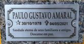 PLACA PARA TUMULO/LÁPIDE PARA CEMITÉRIO MODELO OCRE E METAL PEQUENO