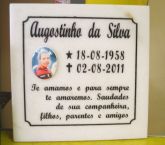 PLACA PARA TÚMULO/MÁRMORE BRANCO