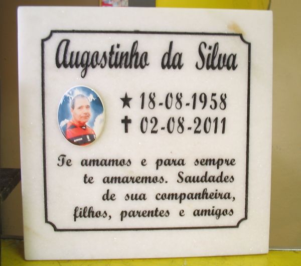 (3x sem juros cartão) PLACA PARA TÚMULO/MÁRMORE BRANCO